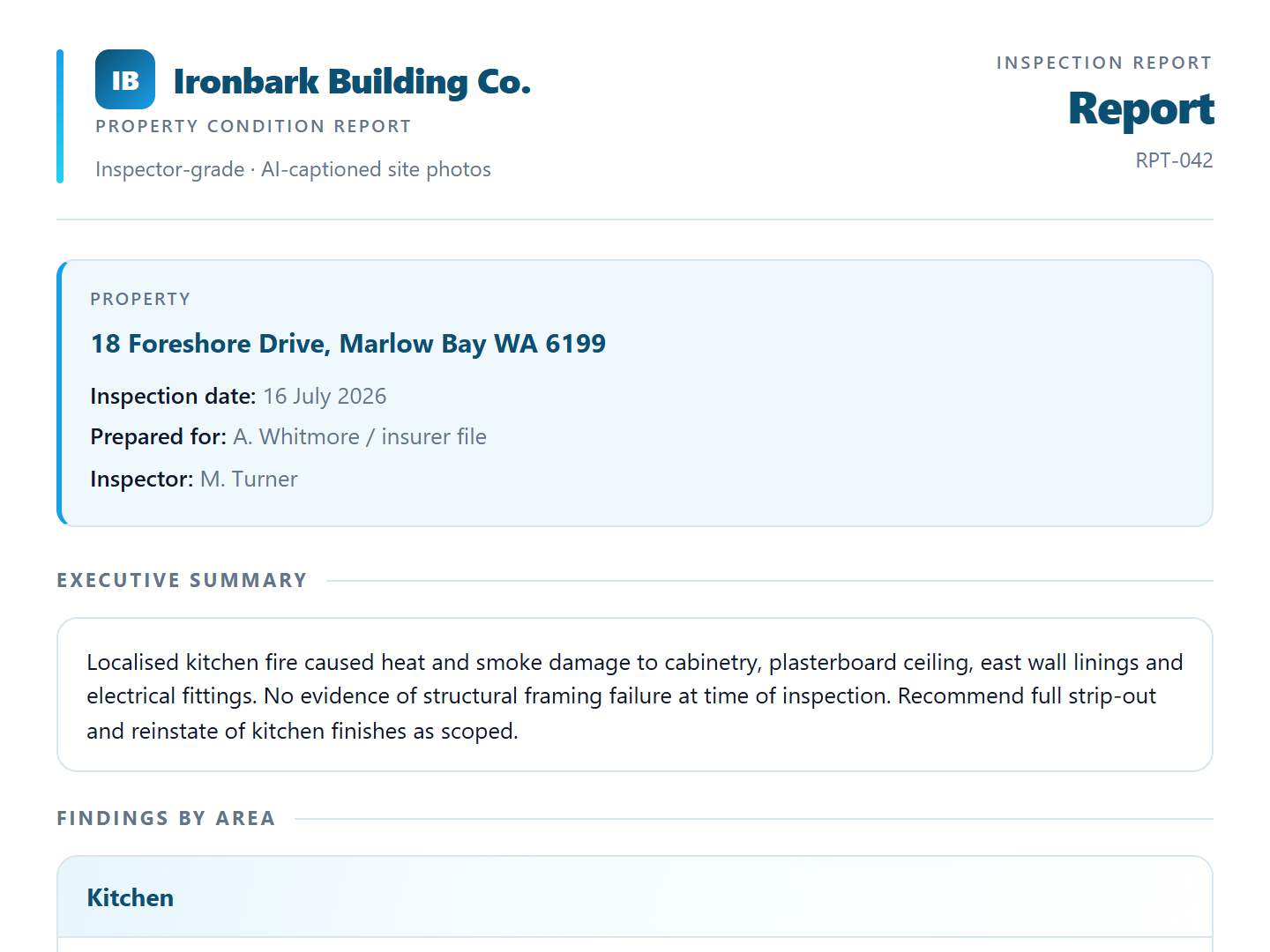 Sample Property Condition Report preview